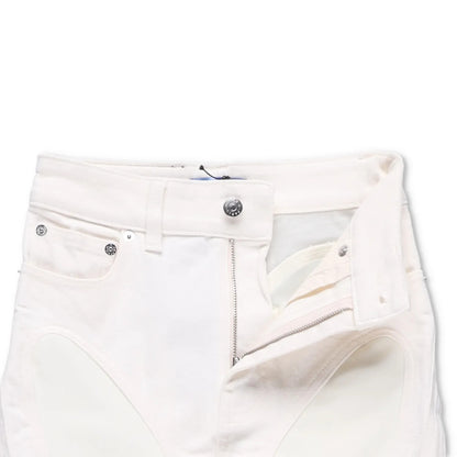 MUGLER Womens Skinny Jeans High Waist Tonal Inserts Split Hem White 34 RRP 575 — View 6