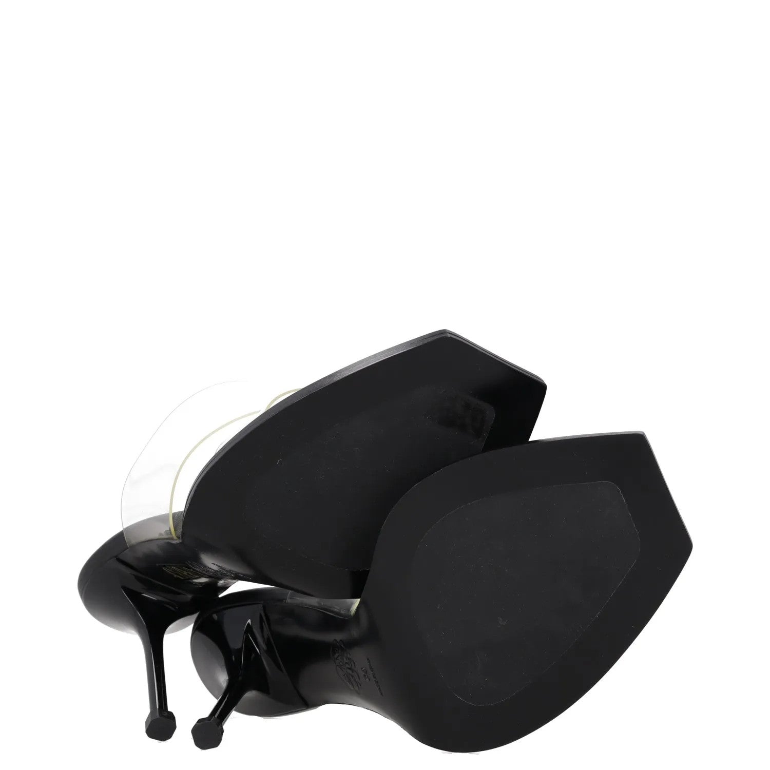 ALEXANDER MCQUEEN Womens Stiletto Heels Black Synthetic Clear Straps UK3 RRP 700 — View 9