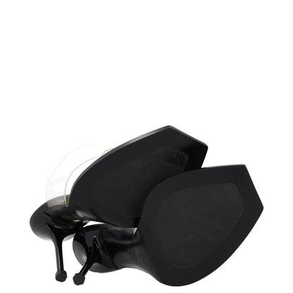 ALEXANDER MCQUEEN Womens Stiletto Heels Black Synthetic Clear Straps UK3 RRP 700 — View 9