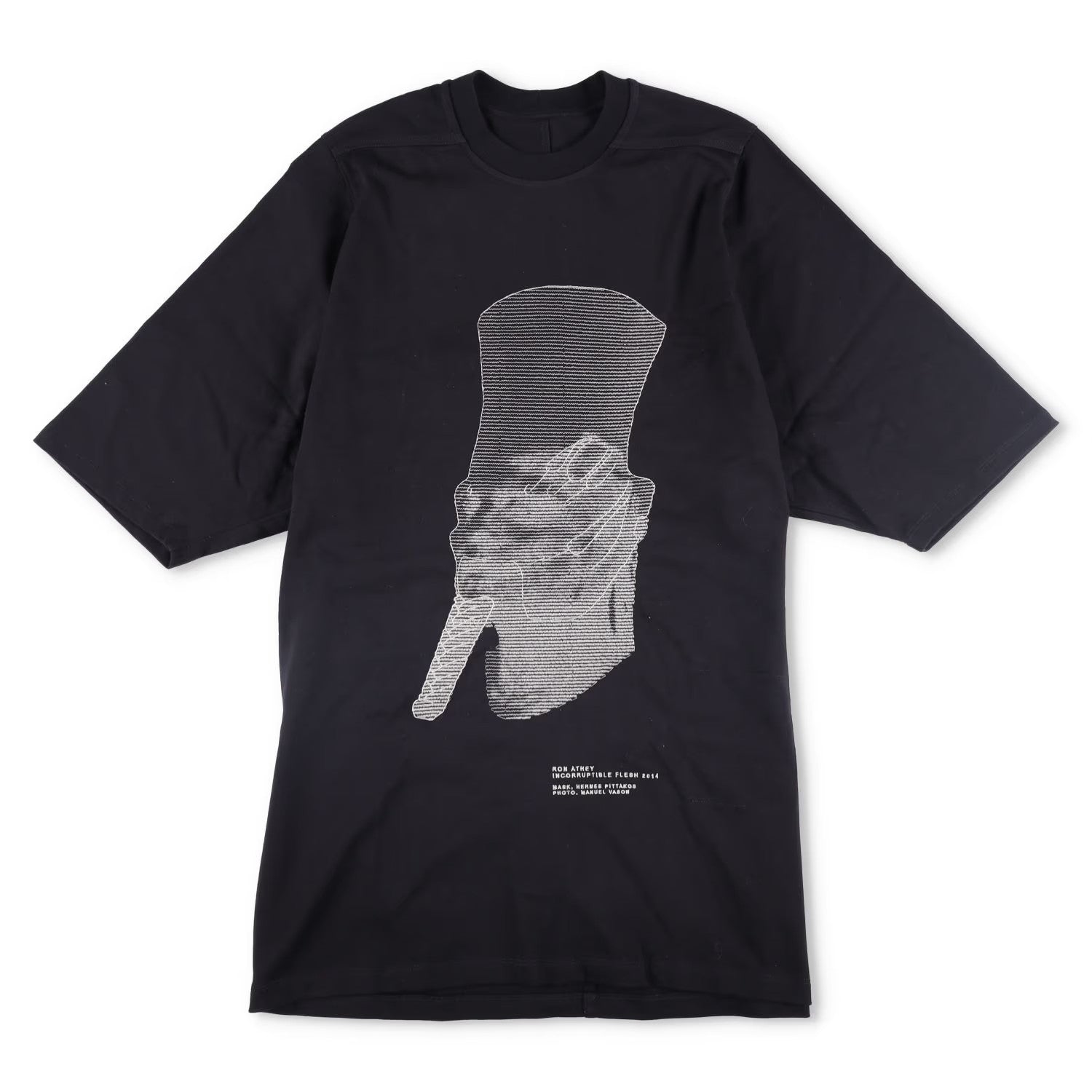 RICK OWENS Mens T-Shirt  Ron Jumbo Short Sleeve Crew Neck Black Size M RRP 585