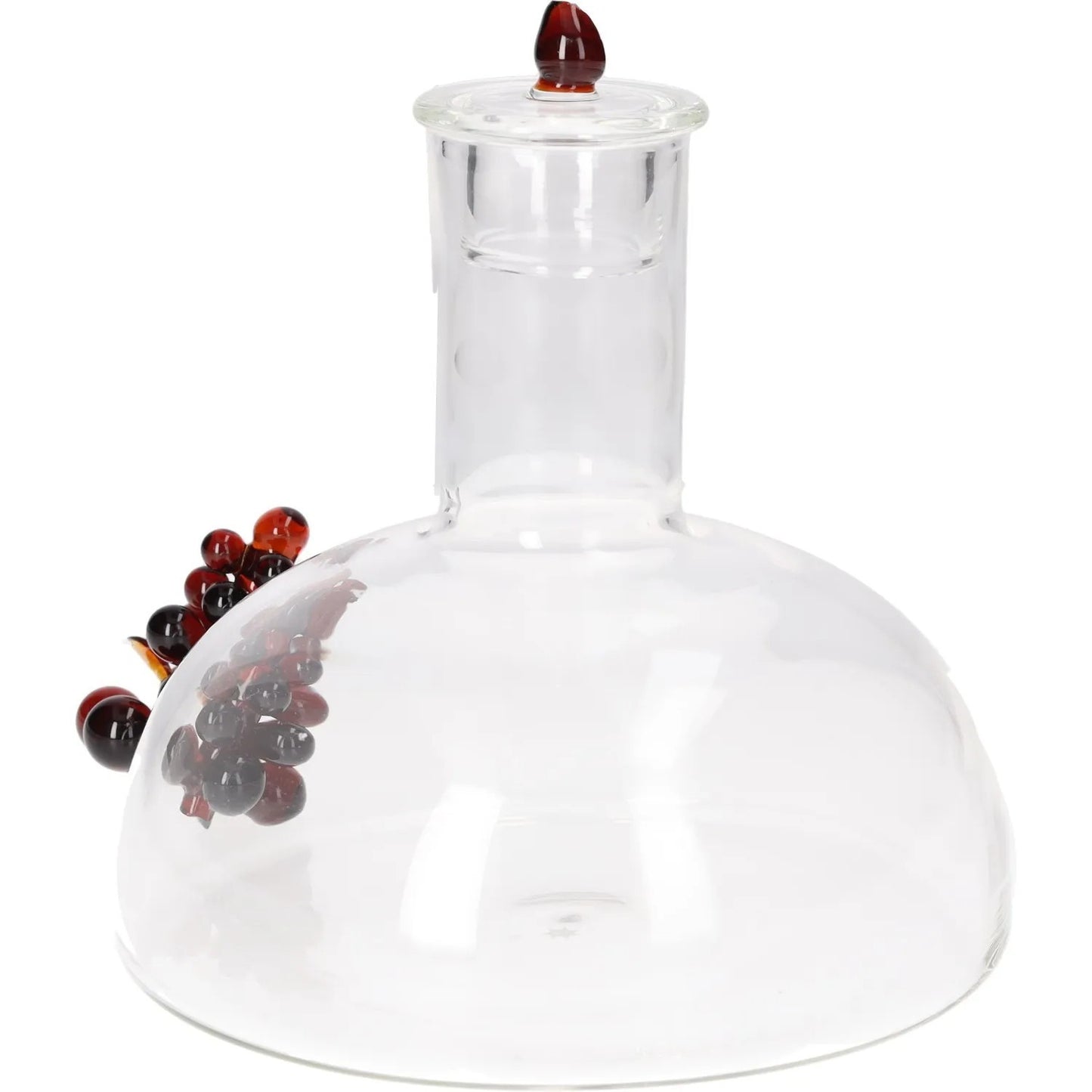 MAISON BALZAC Bordeaux Wine Decanter with Lid Glass Clear Grape Detail OS RRP150 — View 4