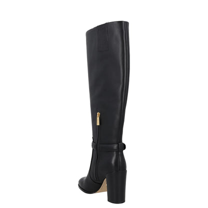 MICHAEL KORS Womens Knee High Boots Black Leather Almond Toe Zip UK 4 RRP 150 — View 5