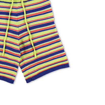 AGBOBLY Mens Multi-Stripe Knit Bermuda Shorts Multicoloured Knit Size M RRP 785 — View 4