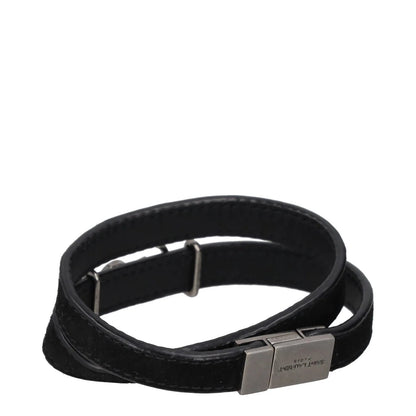SAINT LAURENT Womens Bracelet Belt Black Leather Silver YSL RRP 275 — View 5