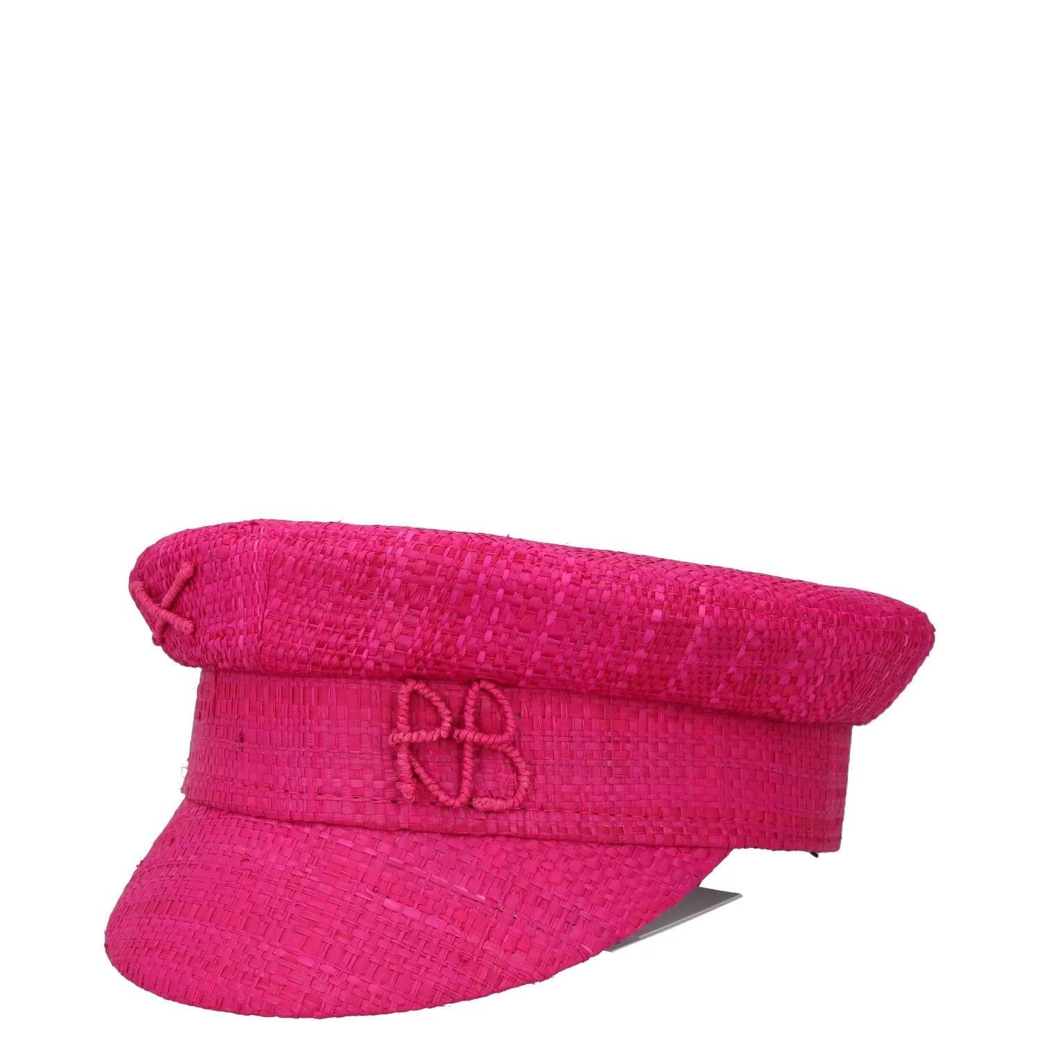 RUSLAN BAGINSKIY Womens Straw Baker Boy Hat Pink Embroidered Size M RRP 285 — View 2