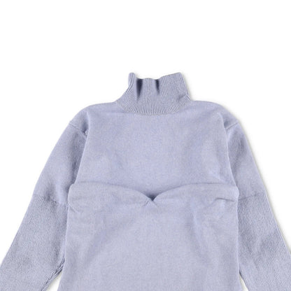 SINEAD O'DWYER Women Jumper Knit Long Sleeve Ribbed Arms Grey High Neck 3 RRP535 — View 2