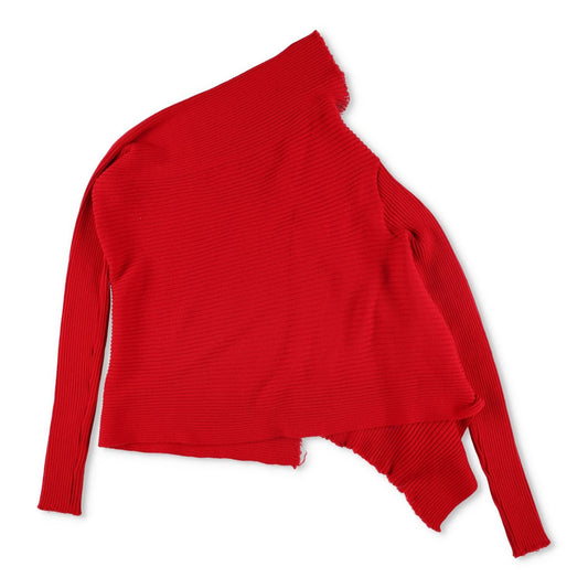 Marques'Almeida Womens Merino Wool Knitted Draped Jumper Red Asymmetric L RRP335 — View 2