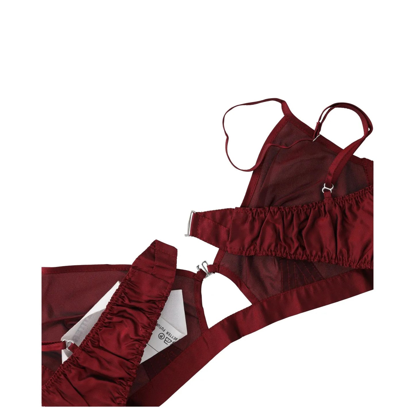 BETTTER Womens V-Neck Camisole and Bralette Set Tank Red Cupro Strap S RRP 1035 — View 5