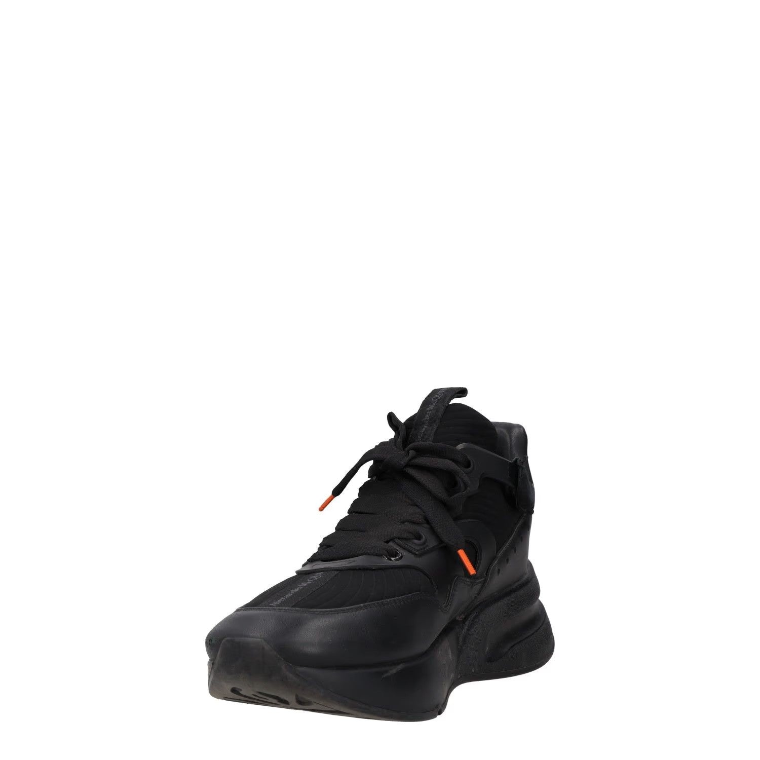 ALEXANDER MCQUEEN Mens Trainers Black Leather Mid Top Lace Up UK 7 RRP 590 — View 3