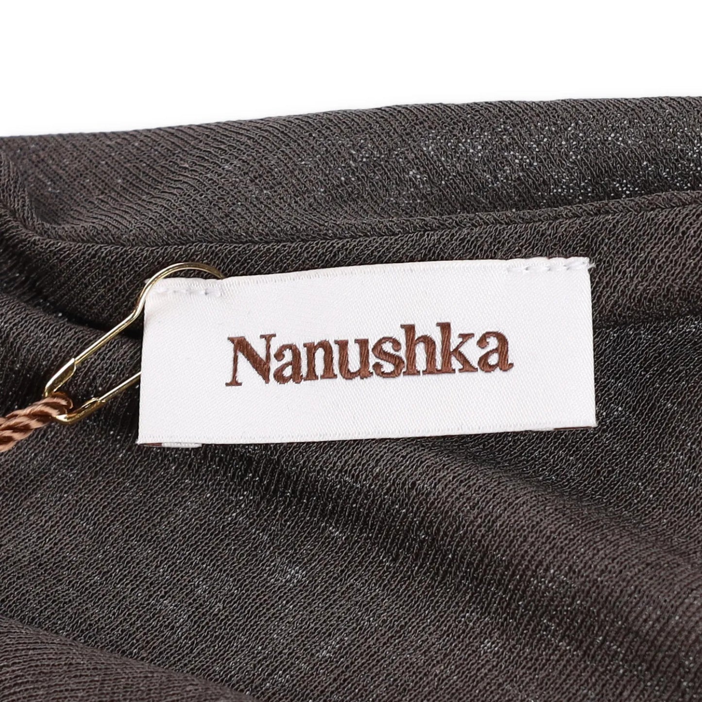 NANUSHKA Womens Aleza Top Tee One Sleeve Draped Mesh Green Asymmetrical L RRP295 — View 5