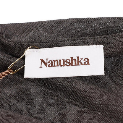 NANUSHKA Womens Aleza Top Tee One Sleeve Draped Mesh Green Asymmetrical L RRP295 — View 5