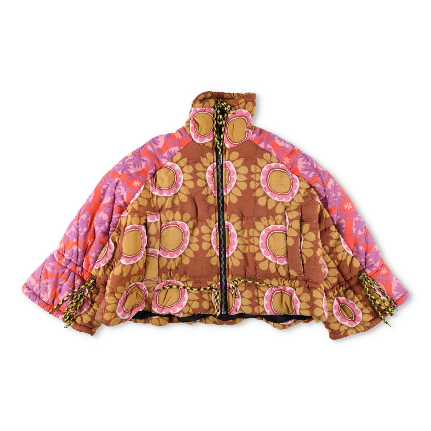 RAVE REVIEW Multicolour Liz Vintage Duvet Jacket Upcycled Cotton Size 36 RRP1750