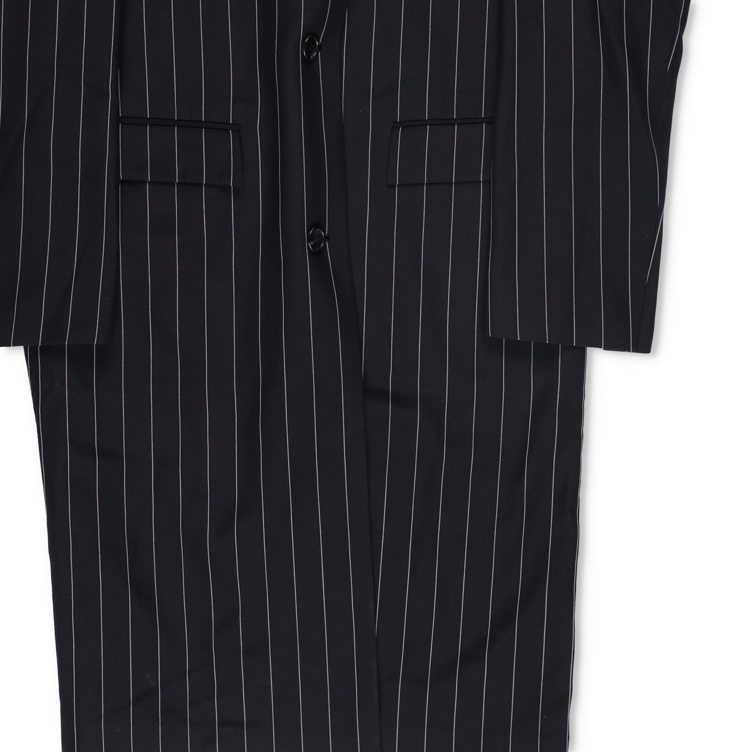 JUUN-J Unisex Striped Pinstripe Long Coat Wool Size 36 RRP1200 — View 3
