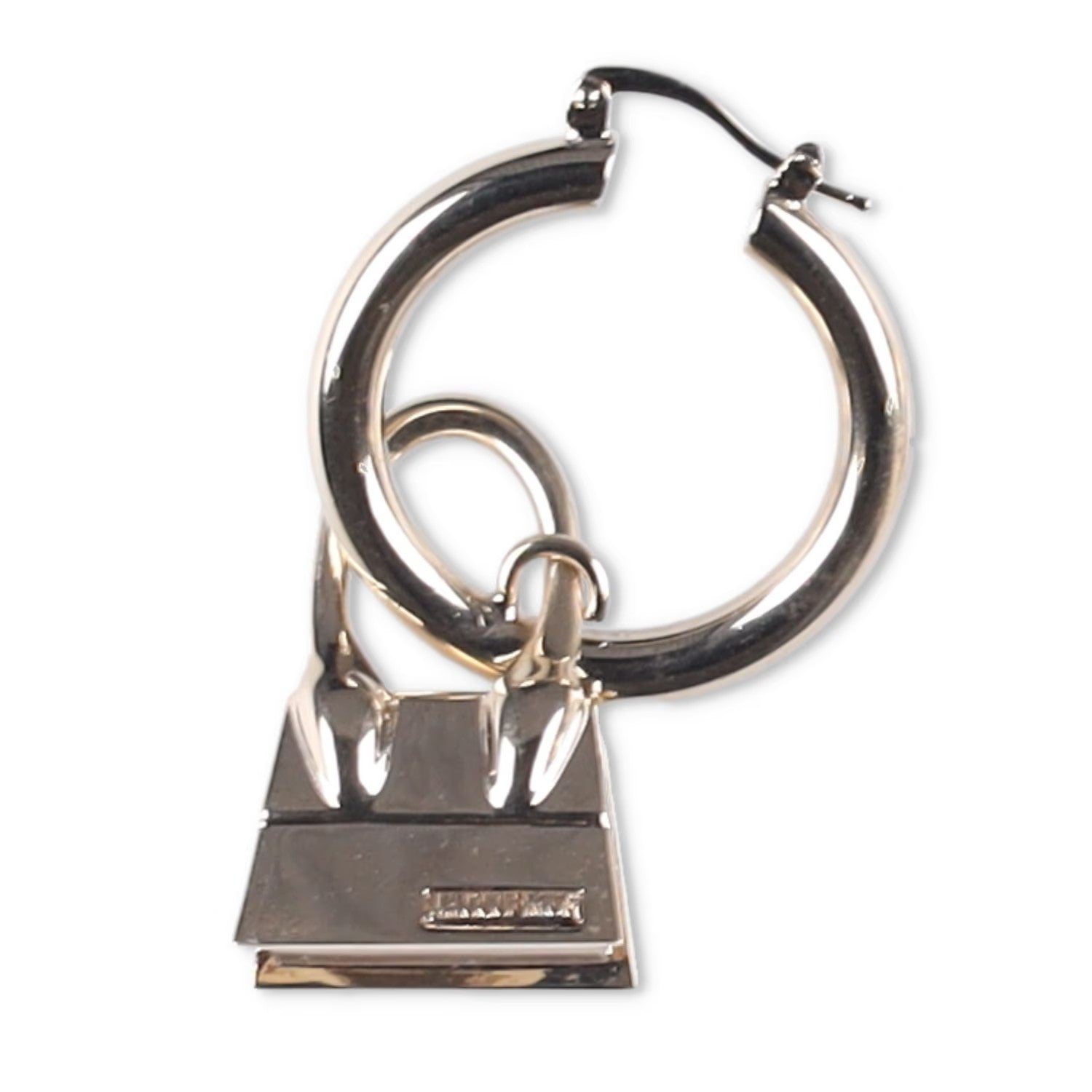 JACQUEMUS Les Creoles Chiquito Dangle Earrings Metallic Snap Closure OS RRP 165 — View 4