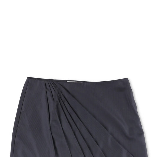 RACIL Womens Misha Mini Skirt Herringbone Wool High Waist Draped Black 4 RRP 420 — View 2