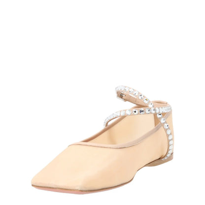 AMINA Womens Ane Flat Square Toe Pump Crystal Strap Mesh Brown Flat UK 7 RRP 870 — View 3