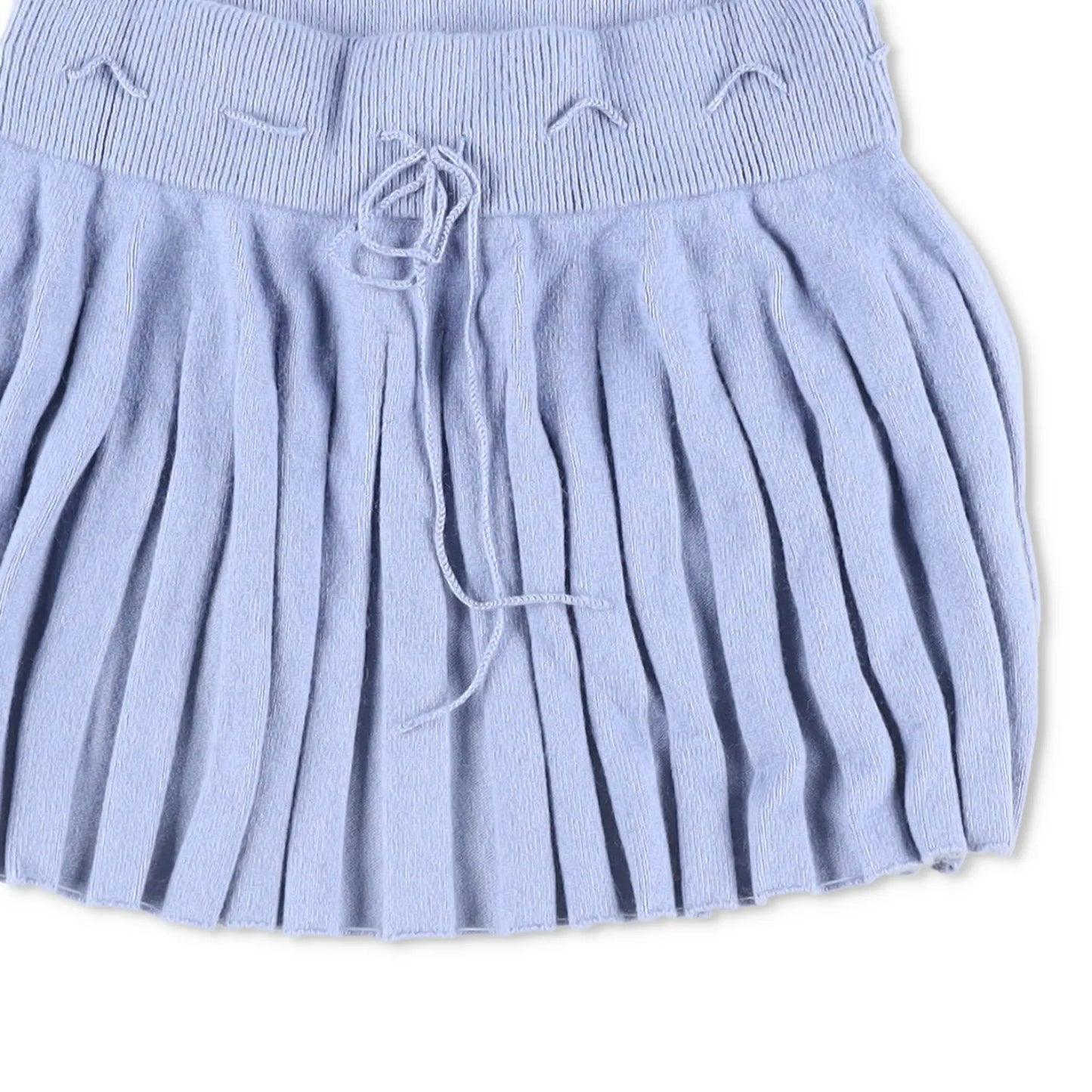 DANIELLE GUIZIO Womens Cielo Pleated Mini Skirt Low Rise Blue Pleated L RRP 150 — View 4
