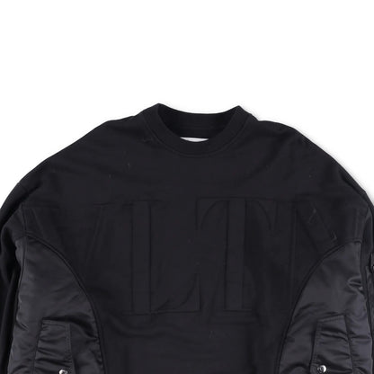 VALENTINO Mens Jumper Cotton Polyester Blend Black Crew Neck Size M RRP 1400 — View 2