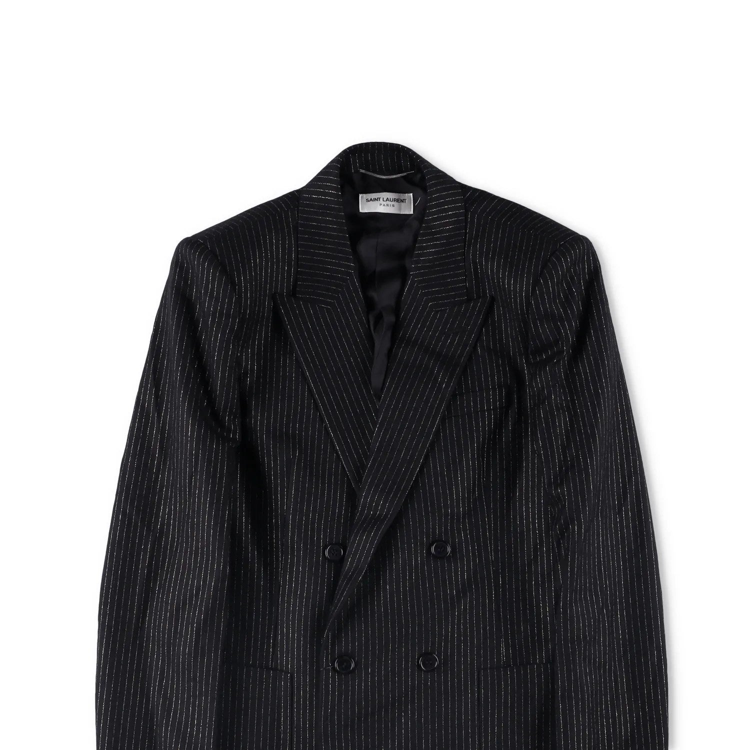 SAINT LAURENT Mens Button Accents Blazer Cotton Blend Black Size 48 RRP 2045 — View 2