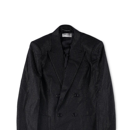 SAINT LAURENT Mens Button Accents Blazer Cotton Blend Black Size 48 RRP 2045 — View 2