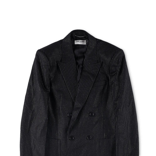 SAINT LAURENT Mens Button Accents Blazer Cotton Blend Black Size 48 RRP 2045 — View 2