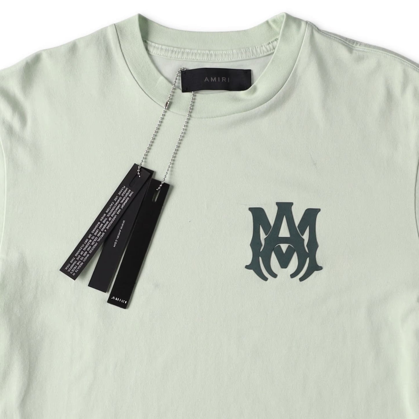 AMIRI Mens Ma Logo T-Shirt Crew Neck Short Sleeve Cotton Green XS RRP 370 — View 9
