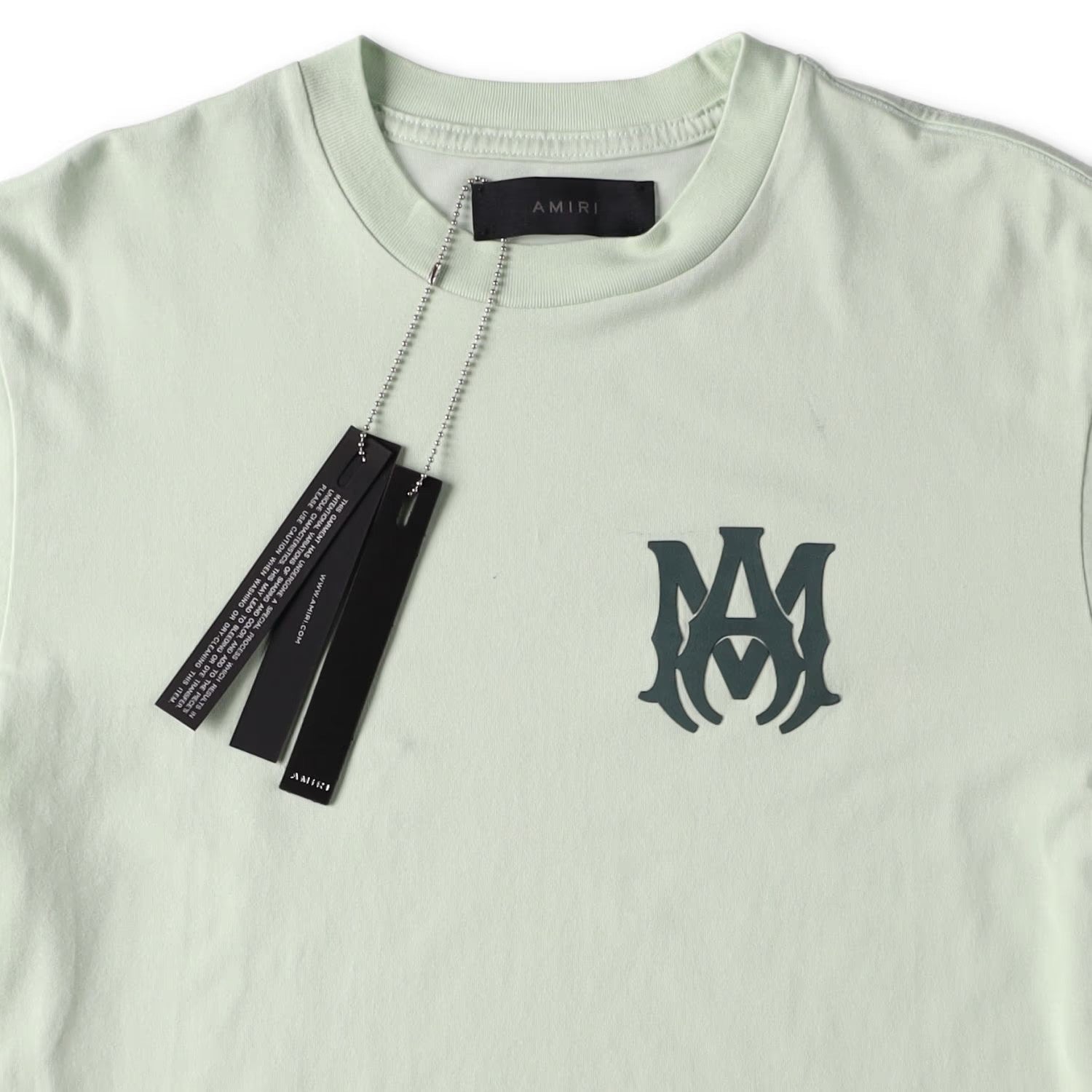 AMIRI Mens Ma Logo T-Shirt Crew Neck Short Sleeve Cotton Green XS RRP 370 — View 9
