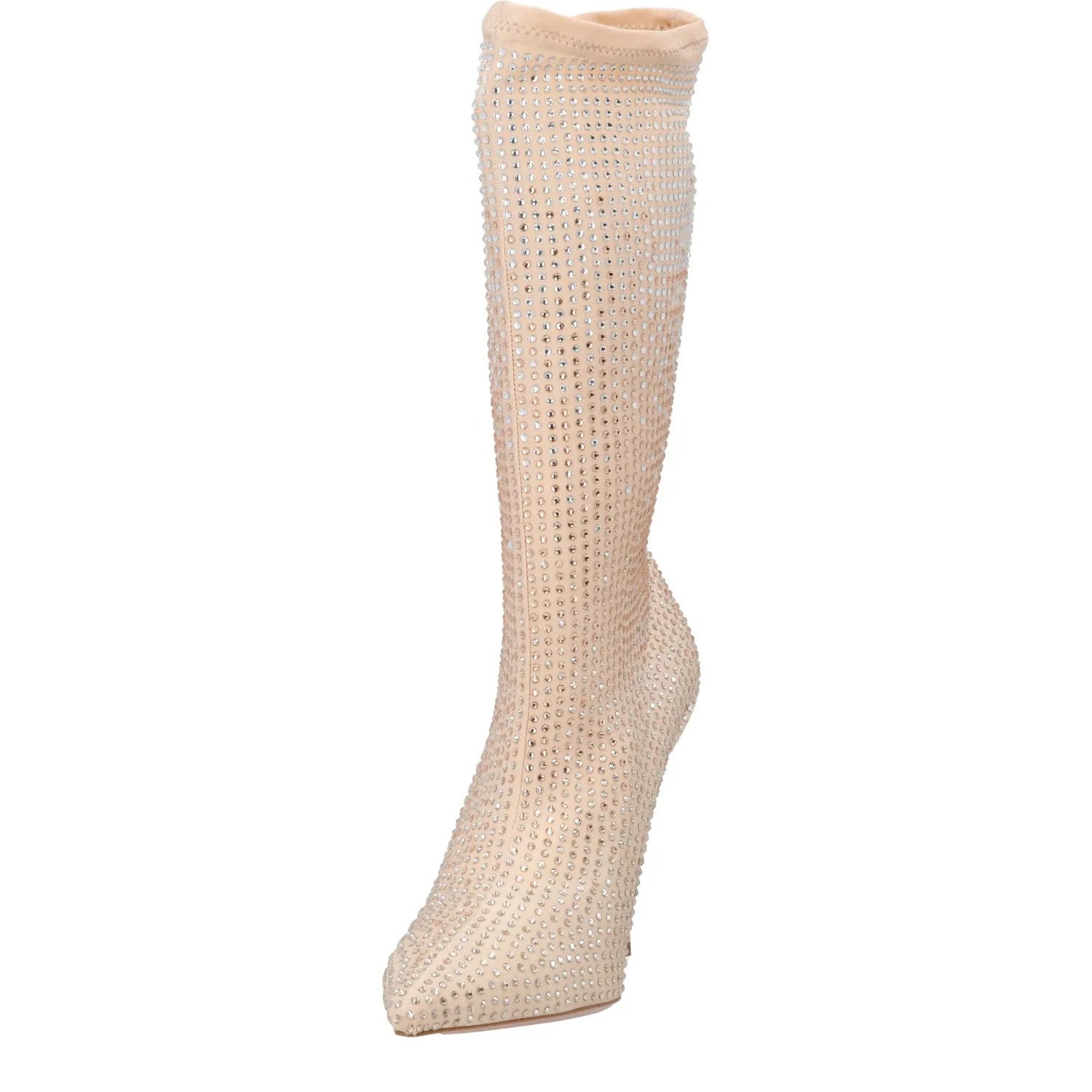 GEDEBE Womens Logan Fabric Boots Beige Mid Calf Stiletto Heel 40 RRP 840 — View 3