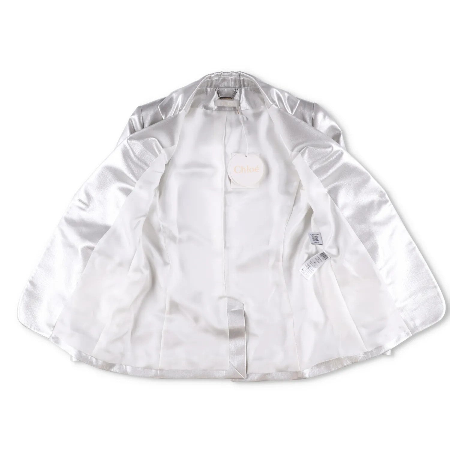 CHLOE Womens Jacket Silver Cloud Blaze Metallic Mid Length Size 40 RRP 2490 — View 5