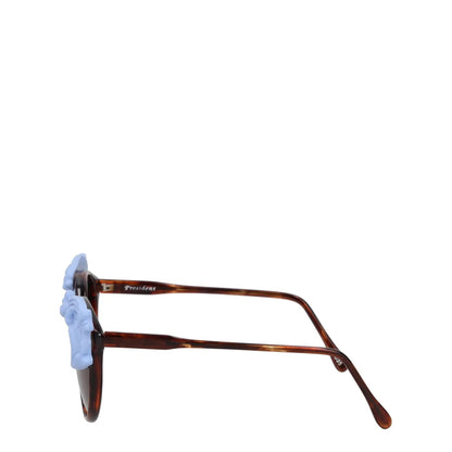 ALEXANDER MCQUEEN Womens Sunglasses Brown Lens Blue Acrylic One Size RRP 350 — View 3