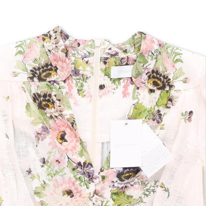 ZIMMERMANN Womens Halliday Long Sleeve Plunge Print Mini Dress Multi 1 RRP 695 — View 8