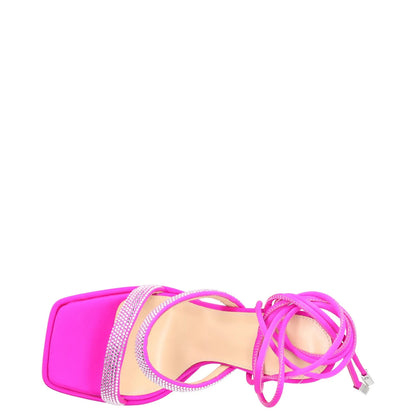 MACH & MACH Womens Platform Heels Pink Rhinestone Strappy Open Toe UK1.5 RRP 600 — View 5