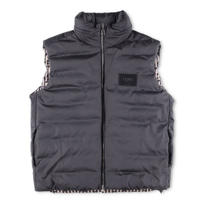 FENDI Mens Puffed Gillet Rev Pad Waistcoat Black Sleeveless Size 46 RRP 1850