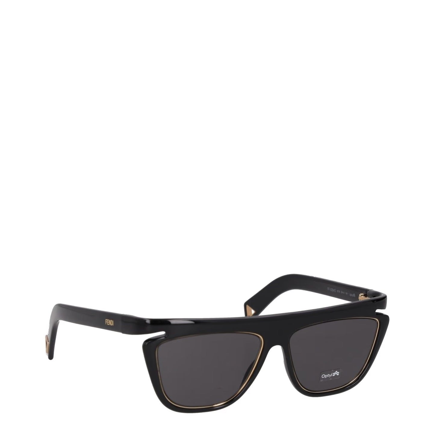 FENDI Womens Square Sunglasses Black Acrylic Frame and Lens One Size RRP 400