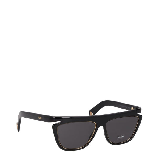 FENDI Womens Square Sunglasses Black Acrylic Frame and Lens One Size RRP 400