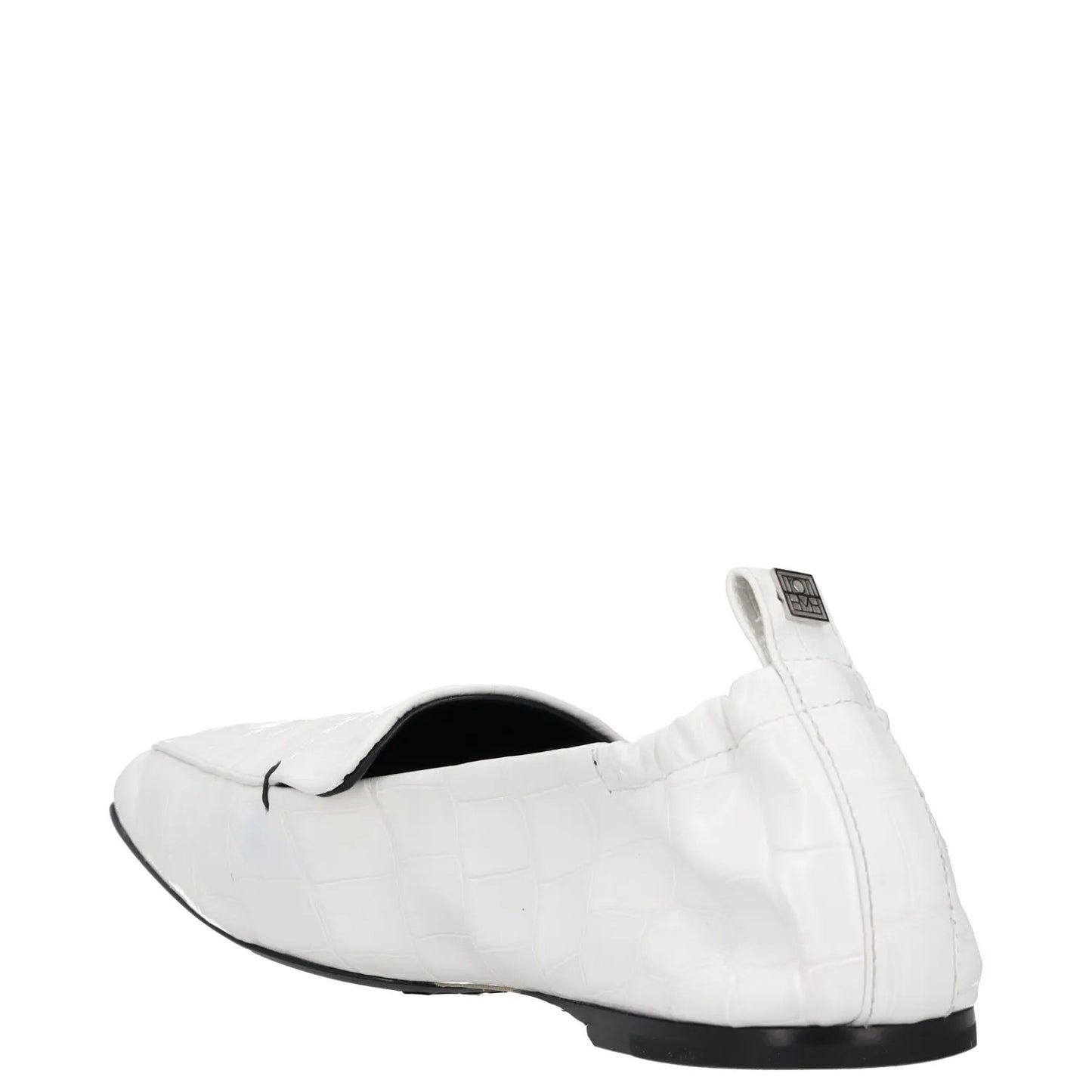 TOTEME Womens Flats White Leather Crocodile Texture Pointed Toe UK 6 RRP 385 — View 5