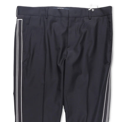 VALENTINO Mens Chino Trousers Black Wool Blend White Striped Size 54 RRP 385 — View 2