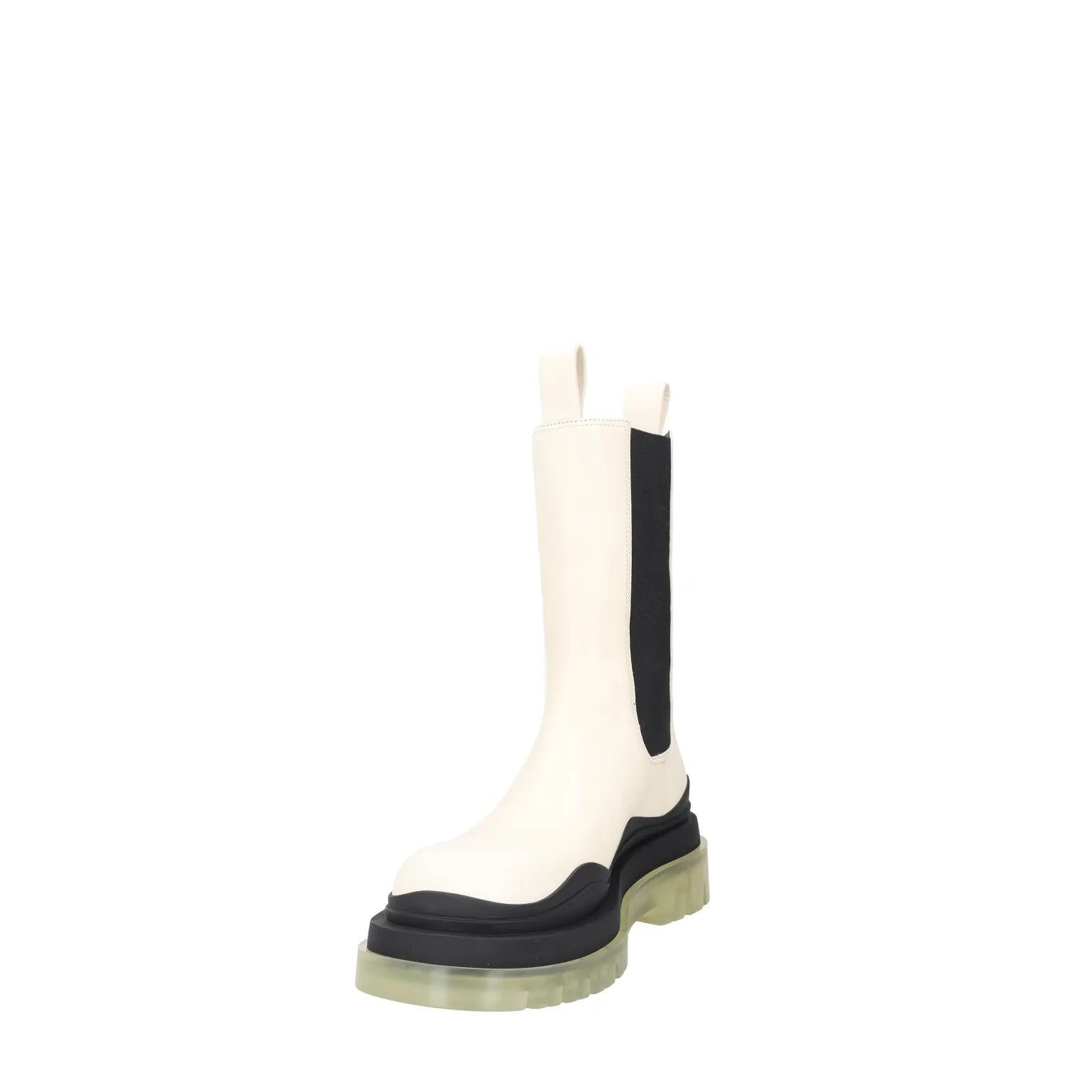BOTTEGA VENETA Womens Bootie Pull On High Beige Black Leather UK 4 RRP 1010 — View 3