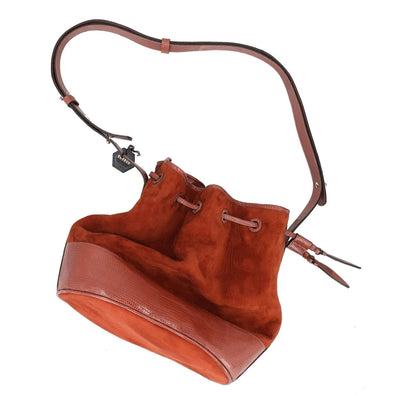 HUNTING SEASON Womens Shoulder Bag Brown Leather Drawstring OS RRP 855 — View 8