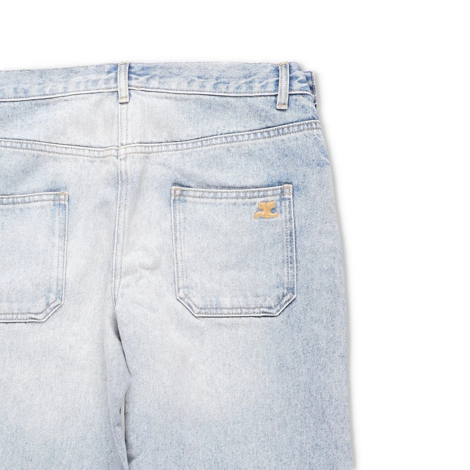COURREGES Womens Sailor Blue Denim Baggy Pants Wide Leg Jeans Size 38 RRP 500 — View 8