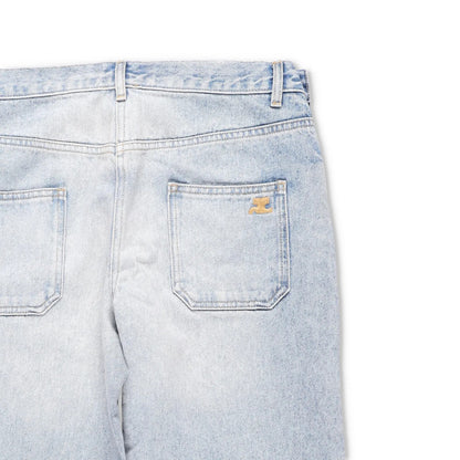 COURREGES Womens Sailor Blue Denim Baggy Pants Wide Leg Jeans Size 38 RRP 500 — View 8