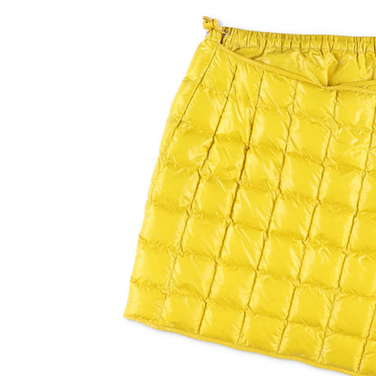 MONCLER Womens  Yellow Quilted Mini Wrap Skirt Feather Down Button 40 RRP 375 — View 2