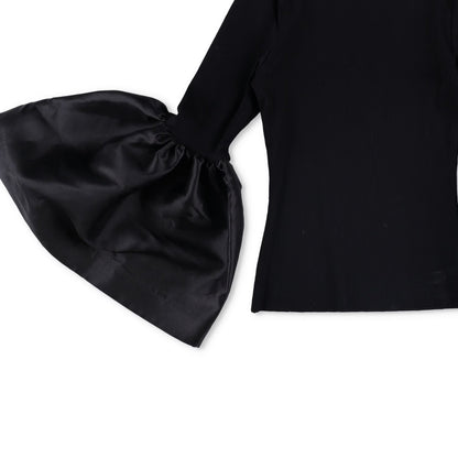 Marques'Almeida Womens Turtleneck Blouse Mikado Puff Longsleeve Black XS RRP 255 — View 3