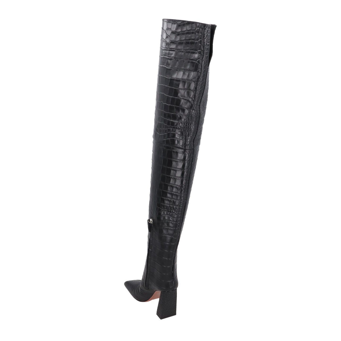 AMINA Womens Marine 95 High Heel Square Toe Thigh High Boot Croc UK 5 RRP 1650 — View 5