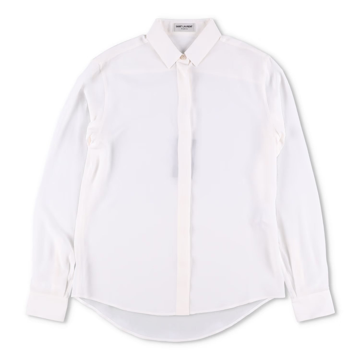 SAINT LAURENT Womens Blouse Long Sleeve Relaxed Fit White Size 36 RRP 660