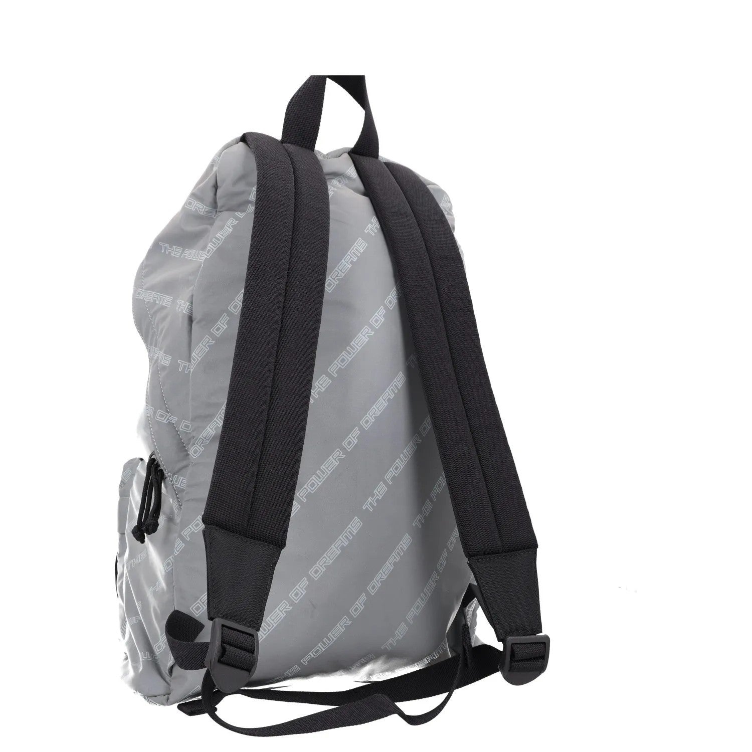 BALENCIAGA Mens Backpack Grey Nylon White All Over Logo Strap Size L RRP 950 — View 4
