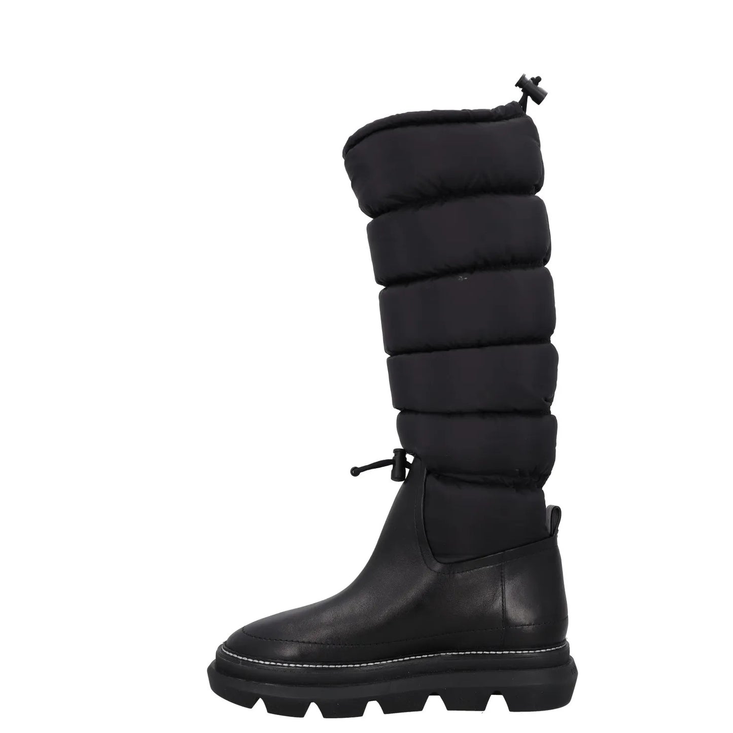 TORY BURCH Womens Knee High Snow Boots Black Leather Drawstring UK 2.5 RRP 350 — View 4
