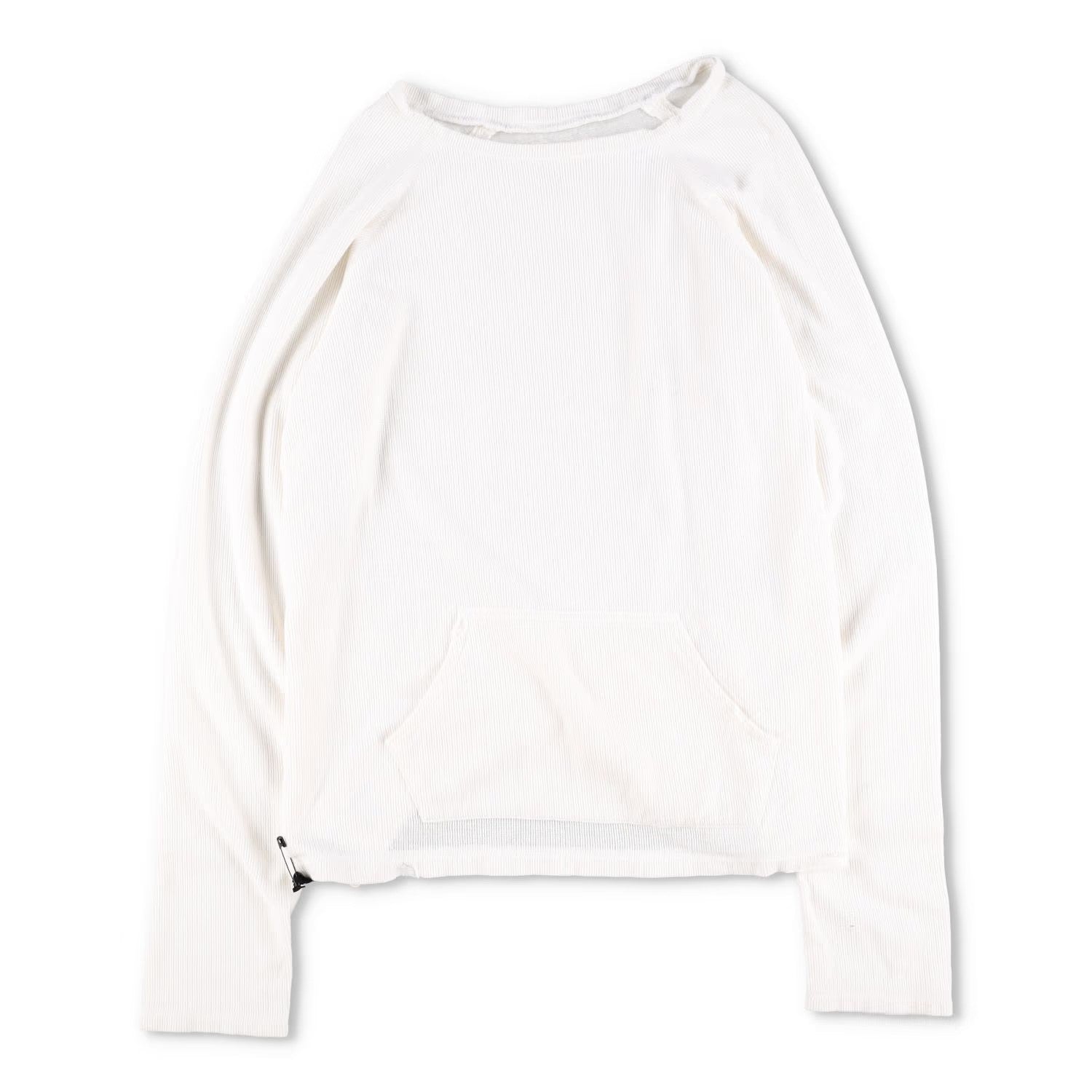 GREG LAUREN Womens White Cotton Pullover Jumper Women Crew Neck Size 3 RRP 350