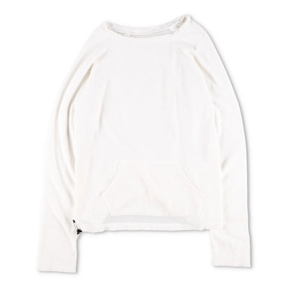 GREG LAUREN Womens White Cotton Pullover Jumper Women Crew Neck Size 3 RRP 350