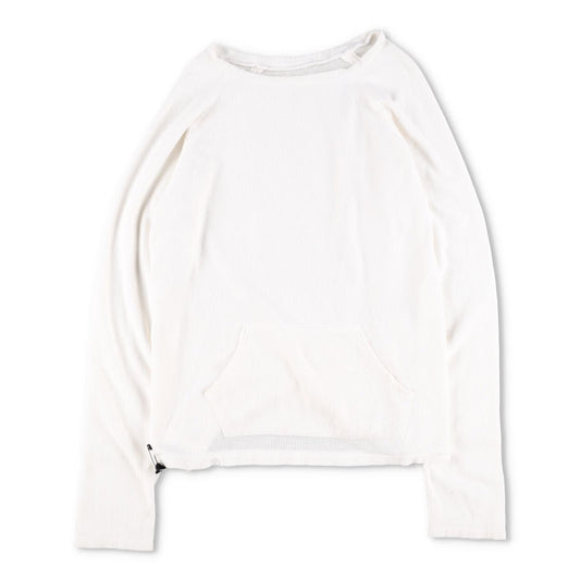 GREG LAUREN Womens White Cotton Pullover Jumper Women Crew Neck Size 3 RRP 350